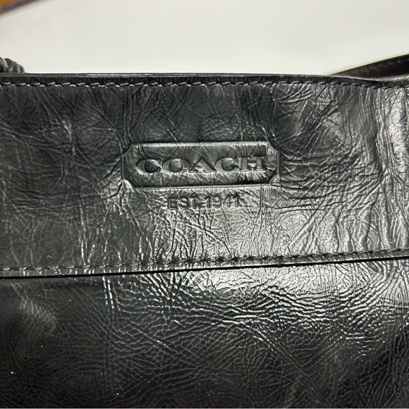 Vintage Coach Zoe Black Leather Shoulder Bag Purse | Model: F1082-F15478 - Picture 4 of 16